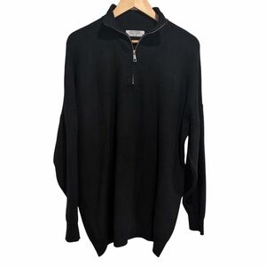 Brunette the Label Women’s Quarter-Zip Long Sleeve Rib Knit Pullover Sweater